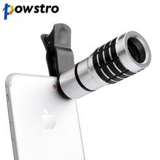 Powstro 10X Zoom aluminum Mobile Phone Clip-on Retractable Telescope Camera Lens For Samsung Galaxy S4 S5 S6 S7 edge iPhone 5s