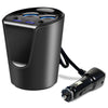 Powstro Smart Car Charger Adapter 3.1A Dual USB Phone Charger With Switch + Voltage Current Display + 2 Cigarette Lighter Socket