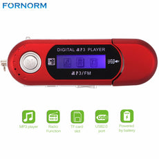 Fornorm New Design Mini LCD Display 32G Digital USB Stick MP3 Music Player Support FM Radio