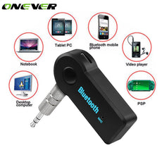 Onever Universal Car Wireless Bluetooth 3.5mm Aux Audio Receiver Handsfree Bluetooth Car Kit Music Receiver Adapter Kit with Mic
