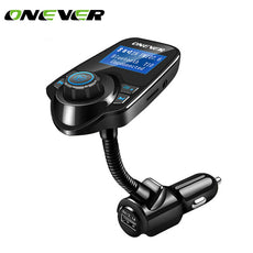 Onever MP3 Player Car Bluetooth Audio Car Kit Handsfree Car FM Transmitter Wireless FM Modulator LCD Display USB Charger Black