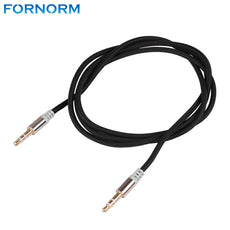 FORNORM 1m AUX Cable Nylon Braided 3.5mm Male to Male Stereo Audio Car Audio Cable Gold Plug For iPhone iPad Samsung Speaker