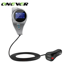 Onever FM Transmitter Hands-free Bluetooth Car Kit Wireless Mp3 Radio Modulator Audio Player Voltage LCD Display USB Car Charger