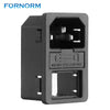 FORNORM AC01Power Socket Switch 10A Red Light Rocker Fused IEC 320 C14 Inlet Male Supply Connector Plug 250V