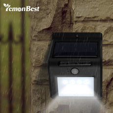 LemonBest 16-LED Solar Outdoor Lighting Garden Lamp with Motion Sensor Bright Light Waterproof for Wall-hung Security Use