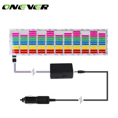Onever Car Sticker Music Rhythm LED Flash Light Lamp Voice-activated Equalizer Stickers 45X11CM Red Yellow Blue Green Rosy