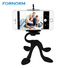 FORNORM Black Mini Tripod  Mount Portable Phone Flexible Stand Sports Camera Holder For Smartphone For Iphone Watching movie