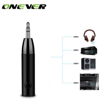 Onever Mini Wireless Bluetooth Car Kit Hands free Music Receiver Adapter 3.5mm Jack AUX Audio Music adapter with Mic for Speaker