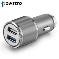 POWSTRO Dual USB QC3.0 Quick Car Charger 12 V to 24 V Two Ports Fast Charging for iPhone Samsung Huawei Xiaomi