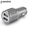 POWSTRO Dual USB QC3.0 Quick Car Charger 12 V to 24 V Two Ports Fast Charging for iPhone Samsung Huawei Xiaomi