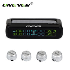 Onever TPMS Solar Power Charging Car Tire Pressure Monitoring System Temperature Monitoring System Real time Digital Display