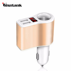 Vingtank 12V-24V Dual USB 3.1A Car Charger Adapter Smart Fast Charging with Cigarette Lighter Socket Support Voltmeter