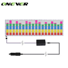 Onever Car Sticker Music Rhythm LED Flash Light Lamp Voice-activated Equalizer Stickers 90X25CM Red Yellow Blue Green Rosy