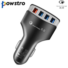 Powstro QC3.0 Quick Charger USB 4 Port Fast Car Charger Adaptive For Samsung S8/S8 Plus/S7 for iPhone 6 7 Tablet Android Devices