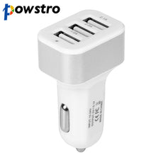 Powstro Car Charger Universal 3 Port USB 12V 1A Vehicle Charger Phone Adapter for iPhone 5 6S plus ipad Samsung Galaxy S4 S5