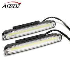 AOZBZ 2 x 18cm COB LED Super White Lamp Car Vehicle Daytime Running Light With Installation Bracket Warning Security Lamp forCar