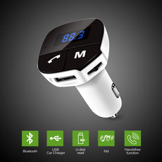 AOZBZ NEW FM Transmitter Hands-free Bluetooth Car Kit Wireless Mp3 Radio Modulator Audio Player USB Car Charger DC12-24V