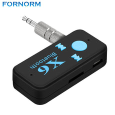 FORNORM 3.5mm Bluetooth V4.1 Audio Receiver Music Adapter Rechargeable Portable Hands-free Car With TF Card Slot for Speaker