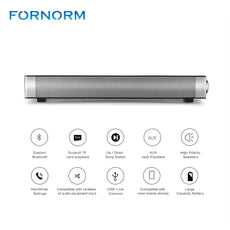 Fornorm 10W Wireless Bluetooth 4.0 Portable Speaker Super Bass Stereo Loudspeaker with Remote Control Support TF Card MP3