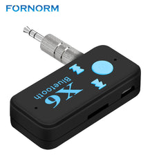 Fornorm Universale Car Bluetooth Audio Adapter Wireless Music Receiver Rechargeable Hands-free Car Kit With TF Card Speaker