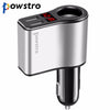 Powstro 3.1A Dual USB Car Charger Adapter Fast Charging + Cigarette Lighter Socket + LED Digital Voltmeter Meter Monitor