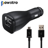 Powstro QC 2.0 Fast car Charger 5V 2A / 9V 1.67A car Charger + 1m  Micro USB Data Cable For Samsung Galaxy S6/S6 Edge Note 4