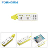 FORNORM Plug Extension Socket Outlet Travel Power Strip Surge Protector With 4 USB Smart Wall Charger Desktop Hub Adapter UK