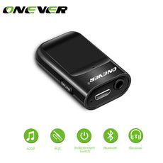 Onever 3.5mm Stereo Bluetooth Receiver Hands-free Car Kit AUX A2DP Streaming Bluetooth Music Receiver for Audio Streaming Home