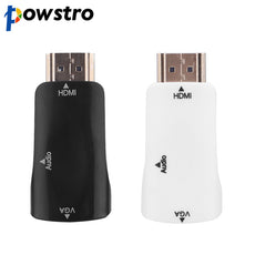 Powstro 1080P HDMI Male to VGA Female Adapter Digital to Analog Video Audio Converter for PC DVD HDTV TV Projector TV BOX