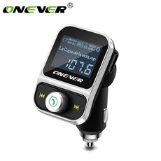 Onever FM Transmitter Wireless Bluetooth FM Modulator Handsfree Car Kit LCD Radio Audio Car MP3 Player 3.5mm AUX Adatper FLAC