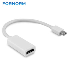 FORNORM Mini DisplayPort To HDMI Adapter Cable Mini Display Port DP Converter Thunderbolt Male To Female Adapter