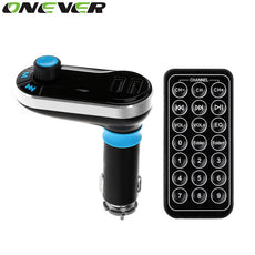 Onever Car FM Transmitter Kit MP3 Audio Player HandsFree LCD Display USB Charger for iPhone Samsung