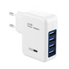 Powstro 4 Ports Multiple Wall USB Smart Charger EU Plug Adapter Mobile Phone Device For SmartPhone For Iphone