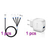 Powstro 4 in 1 Multi USB Charging Cable+QC3.0 fast  EU Plug charger for Phone iPad Samsung Sony Moto HTC ect USB Phone Charger