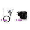 Powstro 4 in 1 Multi USB Charging Cable+QC3.0 fast  EU Plug charger for Phone iPad Samsung Sony Moto HTC ect USB Phone Charger