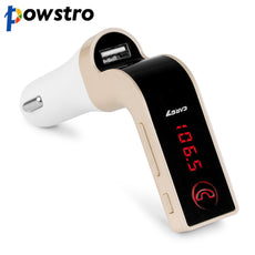 Powstro USB Car charger for 4 In 1 Handfree Wireless Bluetooth FM Transmitter Modulator Car Kit MP3 Player With LCD Display