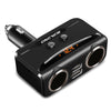 Powstro 3.1A 2 USB Car Charger Adapter Volmeter Current Display Charger Low/Hi Voltage Remind with 2 Cigarette Lighter Sockets