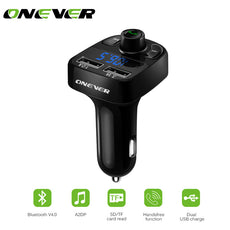 Bluetooth Car Kit FM Transmitter Handfree Car MP3 Audio Player Voltage Detection Noise Cancellation Dual USB Car Charger