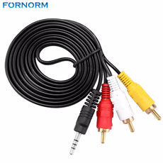 Fornorm 3.5mm Jack To 3 RCA Audio Cables 1.5M 3.5 Male To RCA Male Gold Plated Coaxial Aux Cable For Laptop TV DVD Amplifier