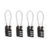 4pcs Portable TSA Approved Security Cable Luggage Lock 3-Digit Combination Password Lock Padlock