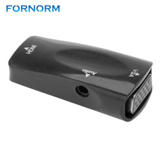 FORNORM HDMI to VGA Adapter Female to Female Conversion Connector 1080P for Tablet Laptop HDTV DVD With 3.5mm Audio Cable