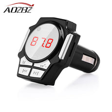 Aozbz Car Audio mp3 player FM transmitter modulator Car Bluetooth with Charger 2.4A Dual USB TF Slot black usb fm Transmitters