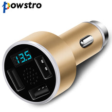 Powstro 3 in 1 Aluminium 3 USB Car Charger Stainless Steel Emergency Hammer Fatigue driving voice broadcast for iPhone 6 7 meizu