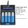 Foxnovo F-4S 4-Slots Li-ion Ni-MH Ni-CD LCD Intelligent Battery Charger with Sound Prompt /Battery Capacity Testing /EU-plug Adapter /12V Car Adapter