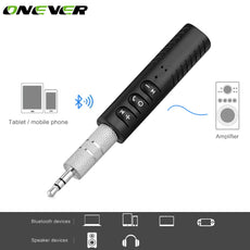 Onever 3.5mm Jack Bluetooth Car Kit Universal Car A2DP Music Audio Receiver Adapter Streaming Kit with Mic for Speaker Headphone