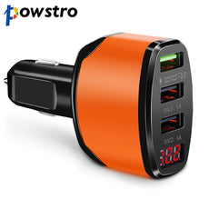 QC3.0 3 USB Car Charger 5V 4.2A Quick Charge LED Display Cigarette Lighter Car Cigarette Charger For LG G5 G4 Galaxy S7 S6