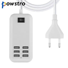 Powstro 6 USB Charger HUB 25W 3A Smart Phone Charge Adapter Wall Charger Fast Charging for Mobile Phone Tablet MP3 4