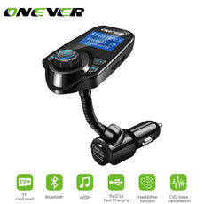 Onever Car MP3 Audio Player Bluetooth FM Transmitter Wireless FM Modulator Car Kit HandsFree LCD Display USB Charger
