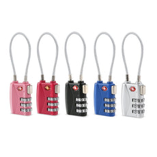 TINKSKY 5 Colors TSA Approved Security Cable Luggage Locks 3-Digit Combination Password Locks Padlocks