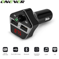 Handsfree Wireless Car MP3 Audio Player Bluetooth FM Transmitter with 3.1A Dual USB Car Charger Support Calling Number Prompt